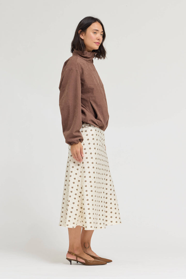 50685PD - FLORAL SATIN SLIP SKIRT: TAPENADE / Contemporary / M send a bouquet- the best flower delivery