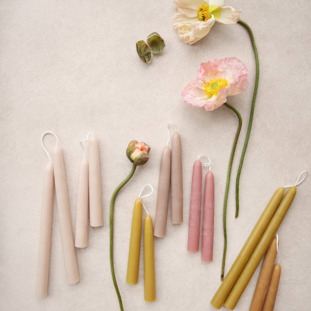 6" Heirloom Beeswax Taper Candles: Ochre send a bouquet- the best flower delivery