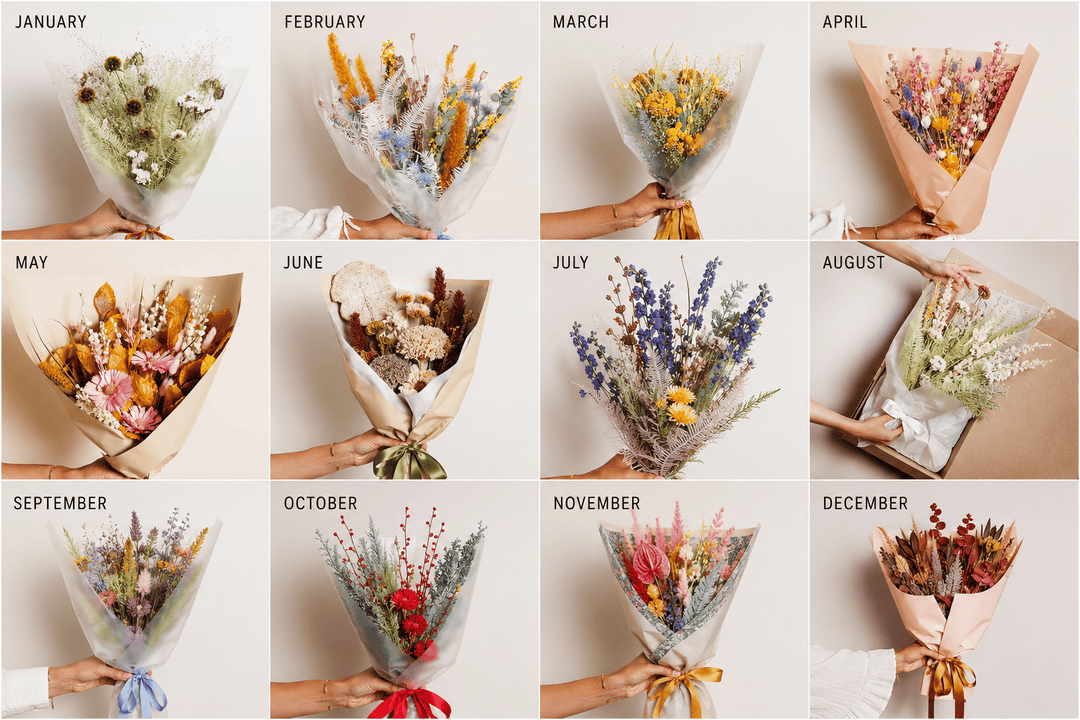 Monthly floral bouquets for each season on subscription