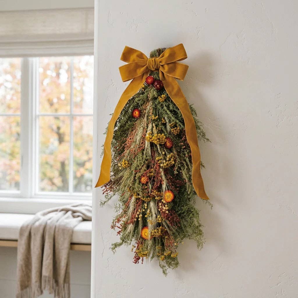 Alice Dried Strawflower Door Swag send a bouquet- the best flower delivery