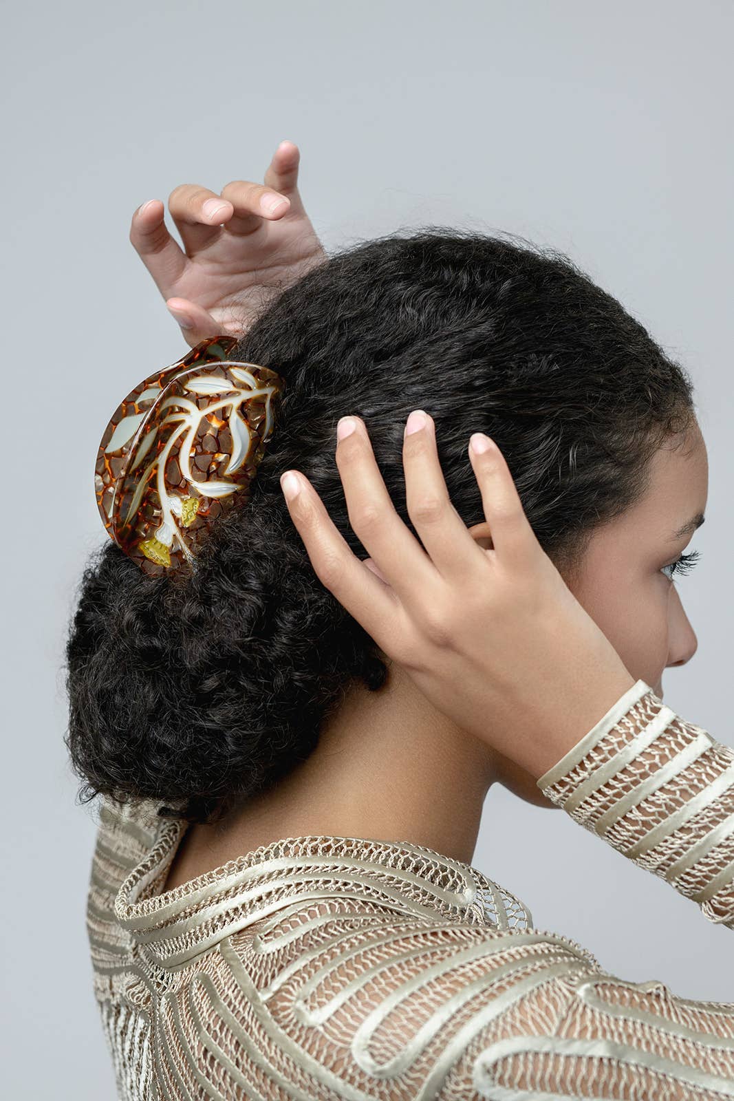 Artemisia Deep Claw - XL Large Hair Clip with Yellow Flowers send a bouquet- the best flower delivery