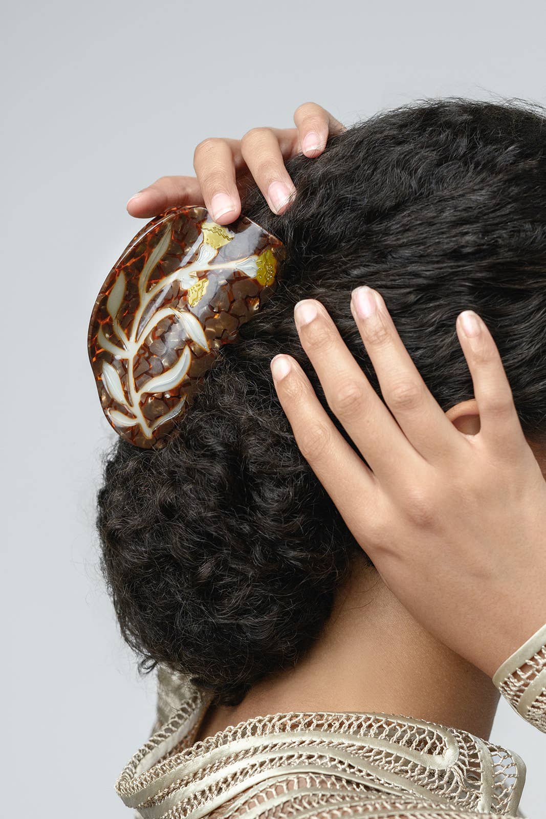 Artemisia Deep Claw - XL Large Hair Clip with Yellow Flowers send a bouquet- the best flower delivery