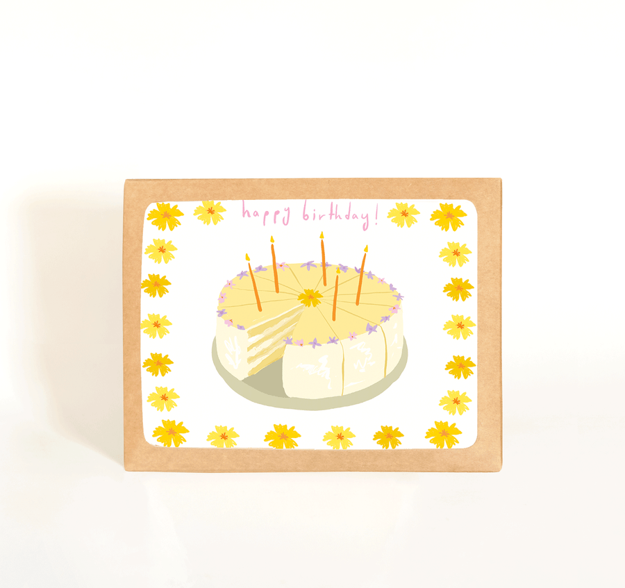 Birthday Cake Card Boxed Set of 8 send a bouquet- the best flower delivery