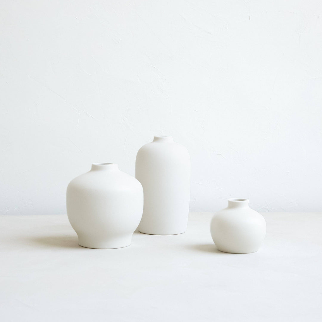 Ceramic Blossom Vase, Matte White: Short send a bouquet- the best flower delivery