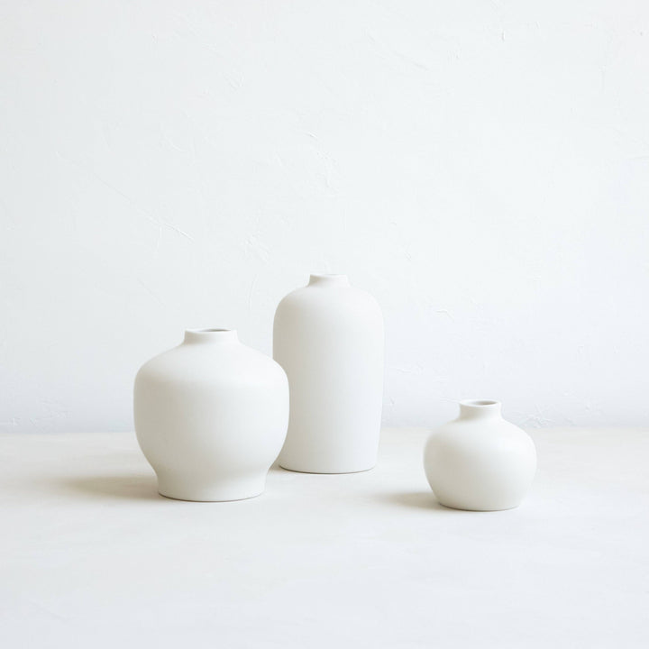 Ceramic Blossom Vase, Matte White: Short send a bouquet- the best flower delivery