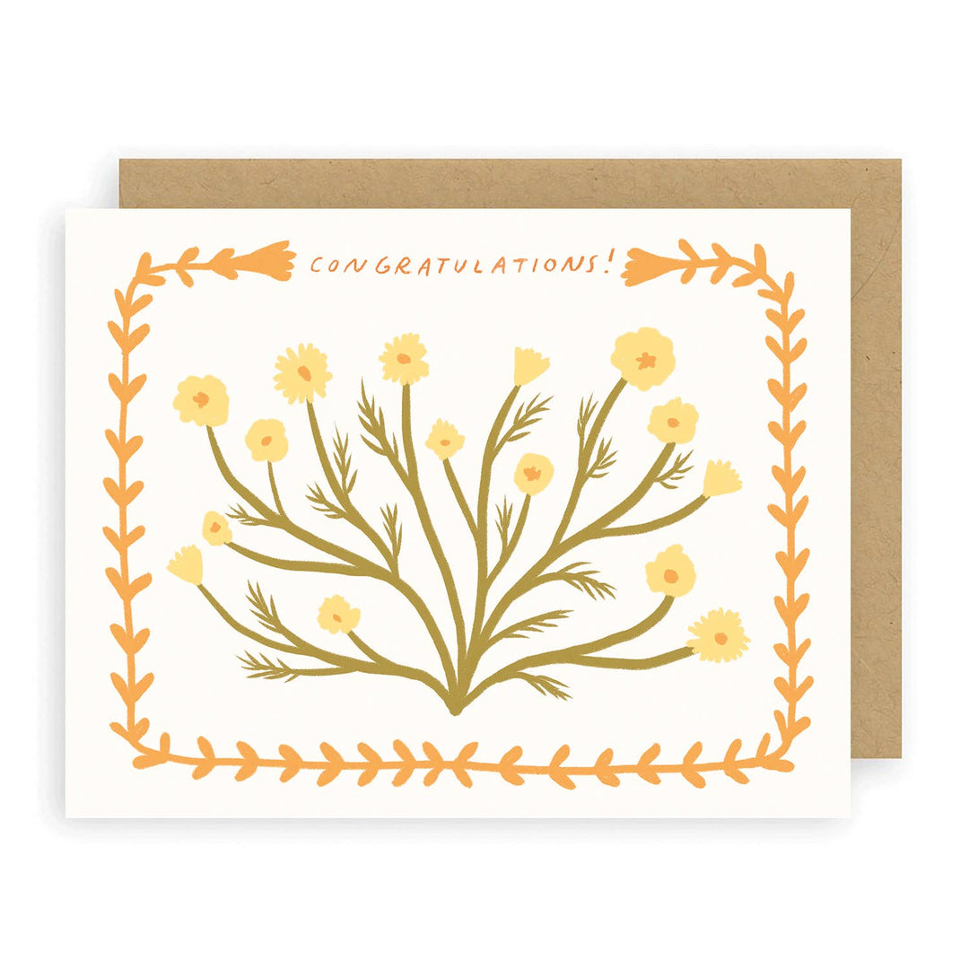 Chamomile Congratulations Greeting Card - Illustrated Floral send a bouquet- the best flower delivery