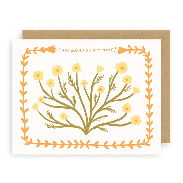 Chamomile Congratulations Greeting Card - Illustrated Floral send a bouquet- the best flower delivery
