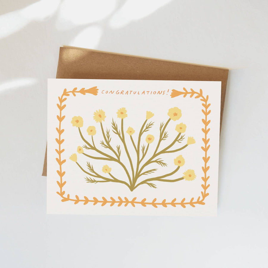 Chamomile Congratulations Greeting Card - Illustrated Floral send a bouquet- the best flower delivery