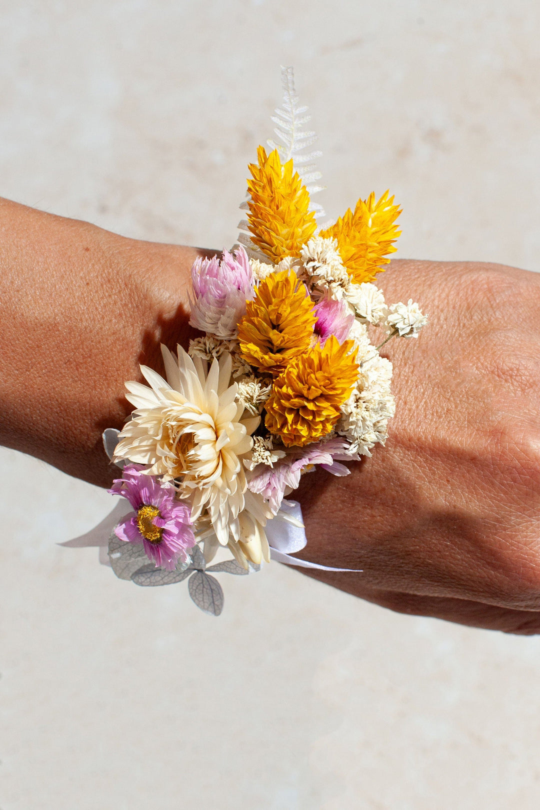 Wrist Corsage — Marigolds flowers