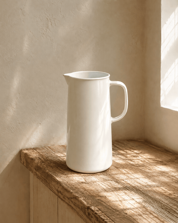 Vase Cream Enamel Pitcher Vase send a bouquet- the best flower delivery