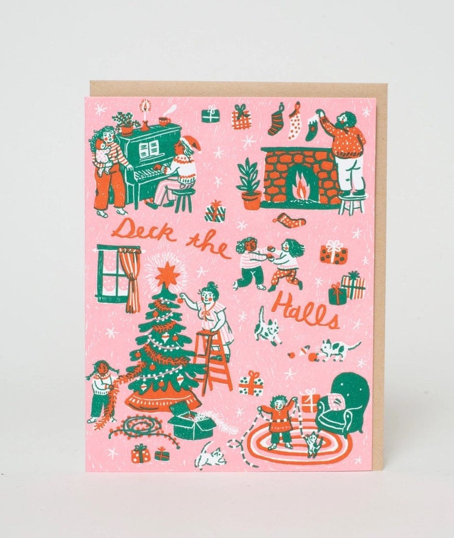 Greeting Card Deck the Halls Card send a bouquet- the best flower delivery