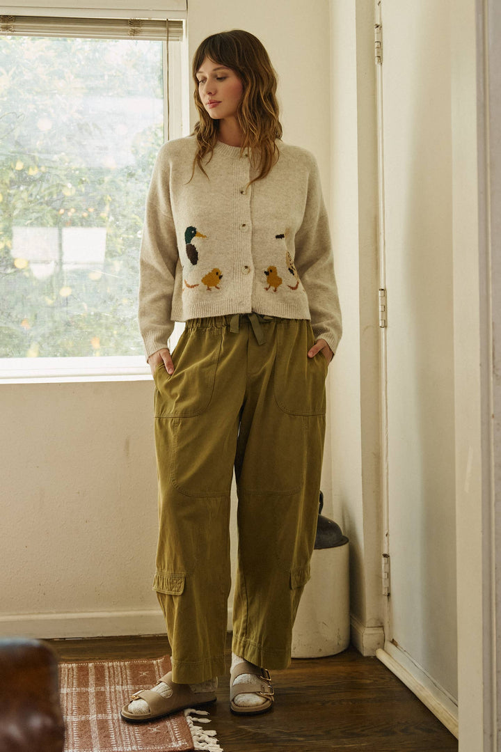 Duckling Parade Intarsia Cardigan: Oatmeal / SM-ML send a bouquet- the best flower delivery