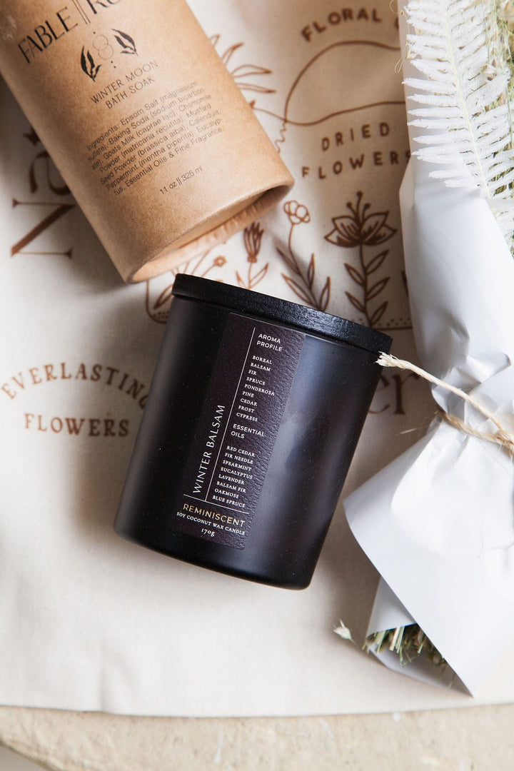 Gift Giving Fable Winter Balsam Candle send a bouquet- the best flower delivery