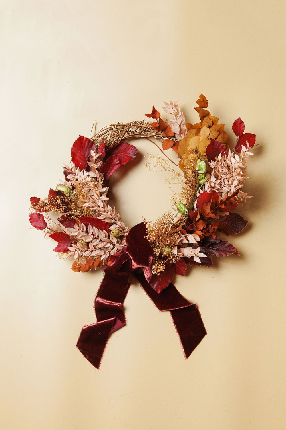 Wreaths Fall Half Dried Flower Wreath send a bouquet- the best flower delivery