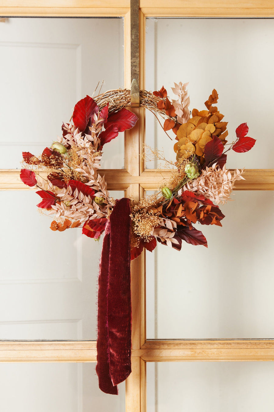 Wreaths Fall Half Dried Flower Wreath send a bouquet- the best flower delivery