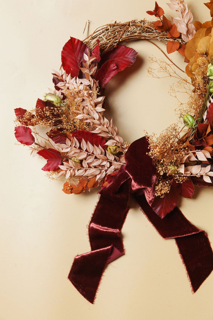 Wreaths Fall Half Dried Flower Wreath send a bouquet- the best flower delivery