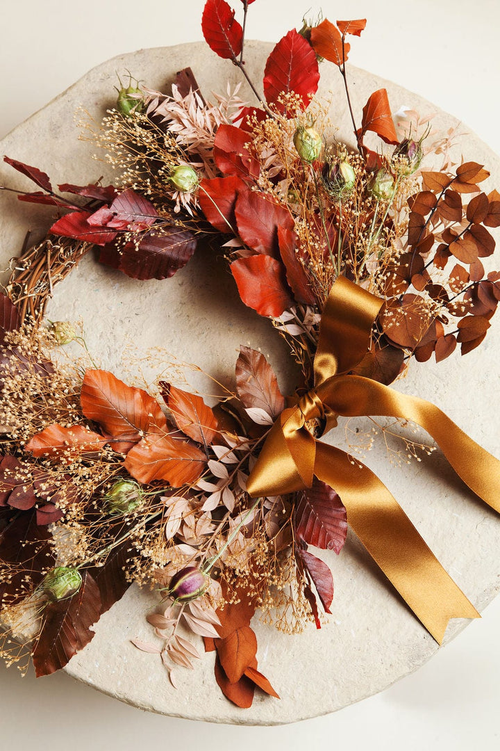 Wreaths Fall Half Dried Flower Wreath send a bouquet- the best flower delivery