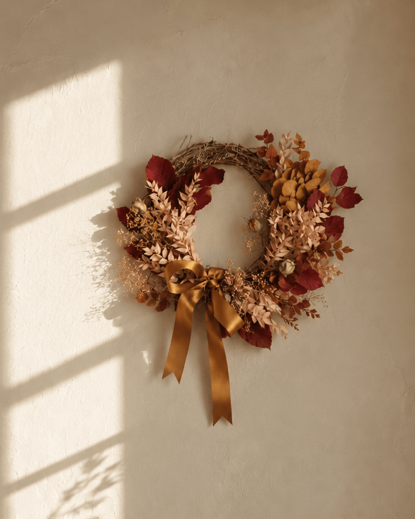 Wreaths Fall Half Dried Flower Wreath send a bouquet- the best flower delivery
