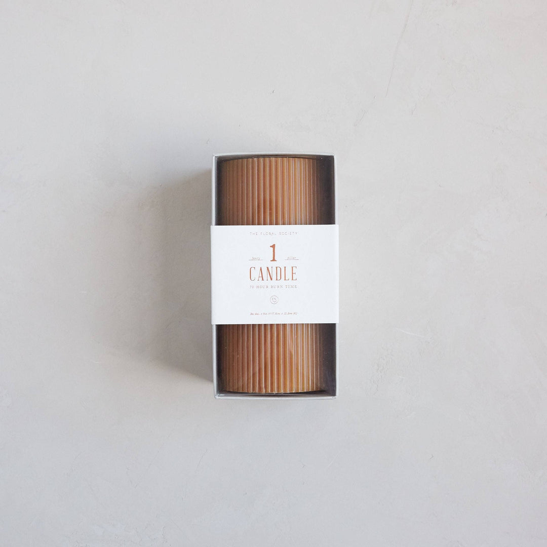 Fancy Ribbed Pillar Candles: Clay send a bouquet- the best flower delivery