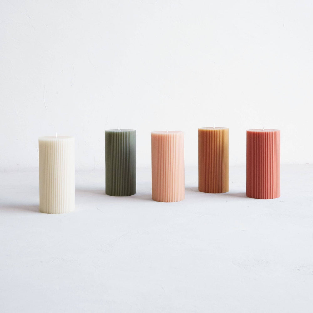 Fancy Ribbed Pillar Candles: Clay send a bouquet- the best flower delivery