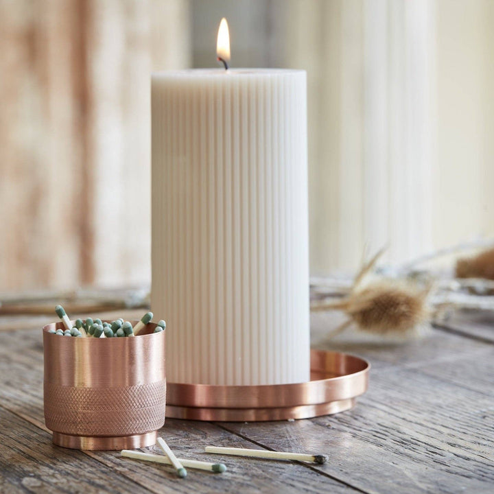 Fancy Ribbed Pillar Candles: Clay send a bouquet- the best flower delivery