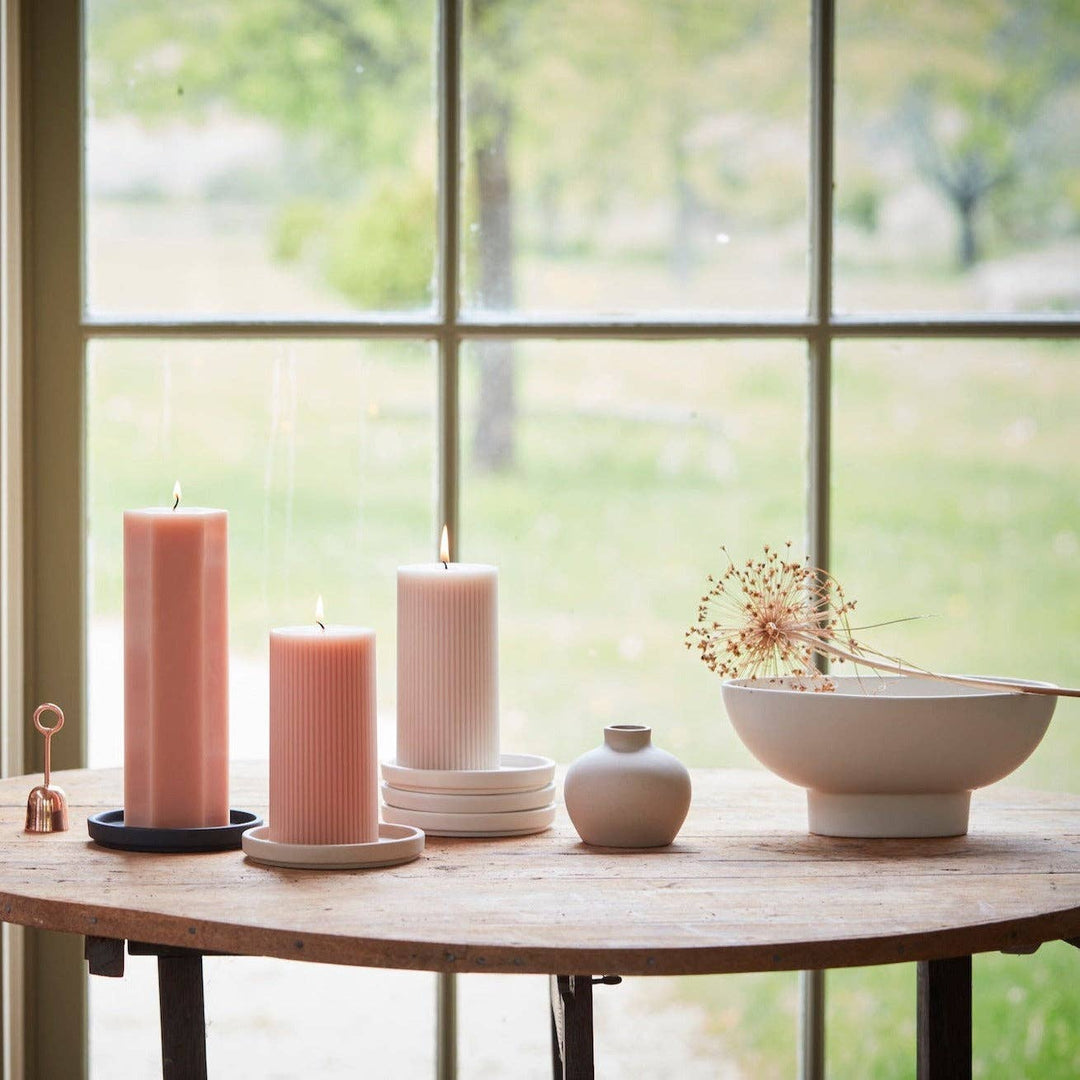 Fancy Ribbed Pillar Candles: Clay send a bouquet- the best flower delivery