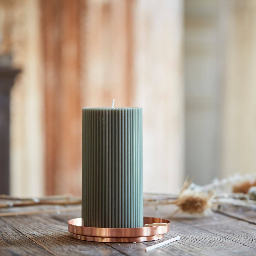 Fancy Ribbed Pillar Candles: Clay send a bouquet- the best flower delivery