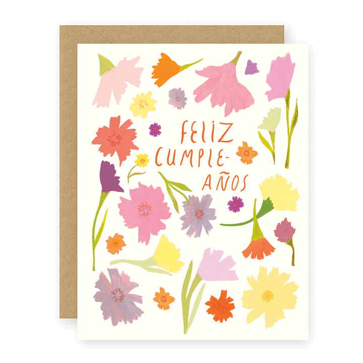 Feliz Cumpleaños Confetti Flowers Card send a bouquet- the best flower delivery