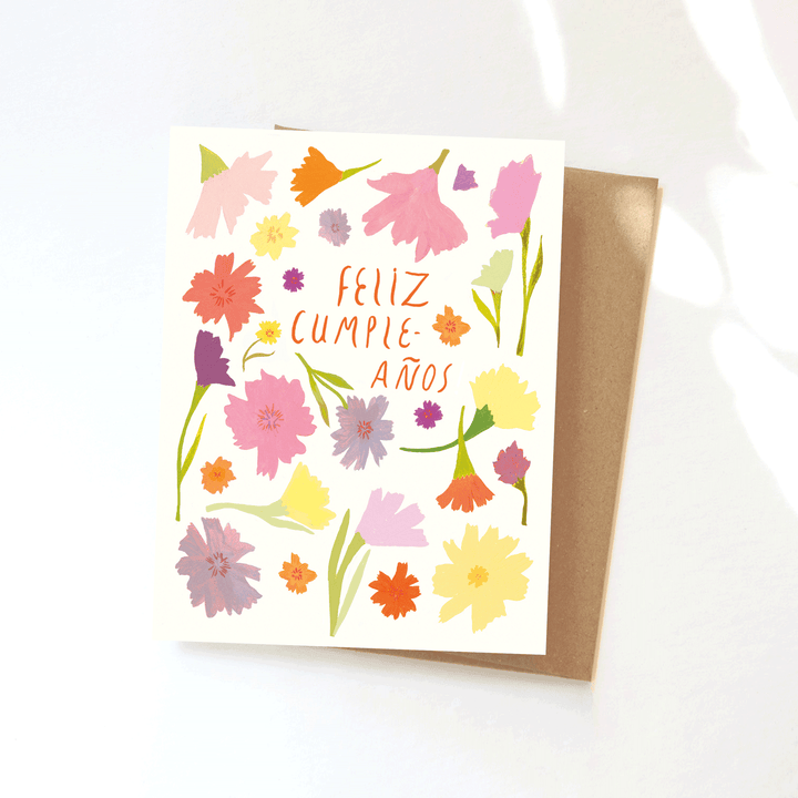 Feliz Cumpleaños Confetti Flowers Card send a bouquet- the best flower delivery