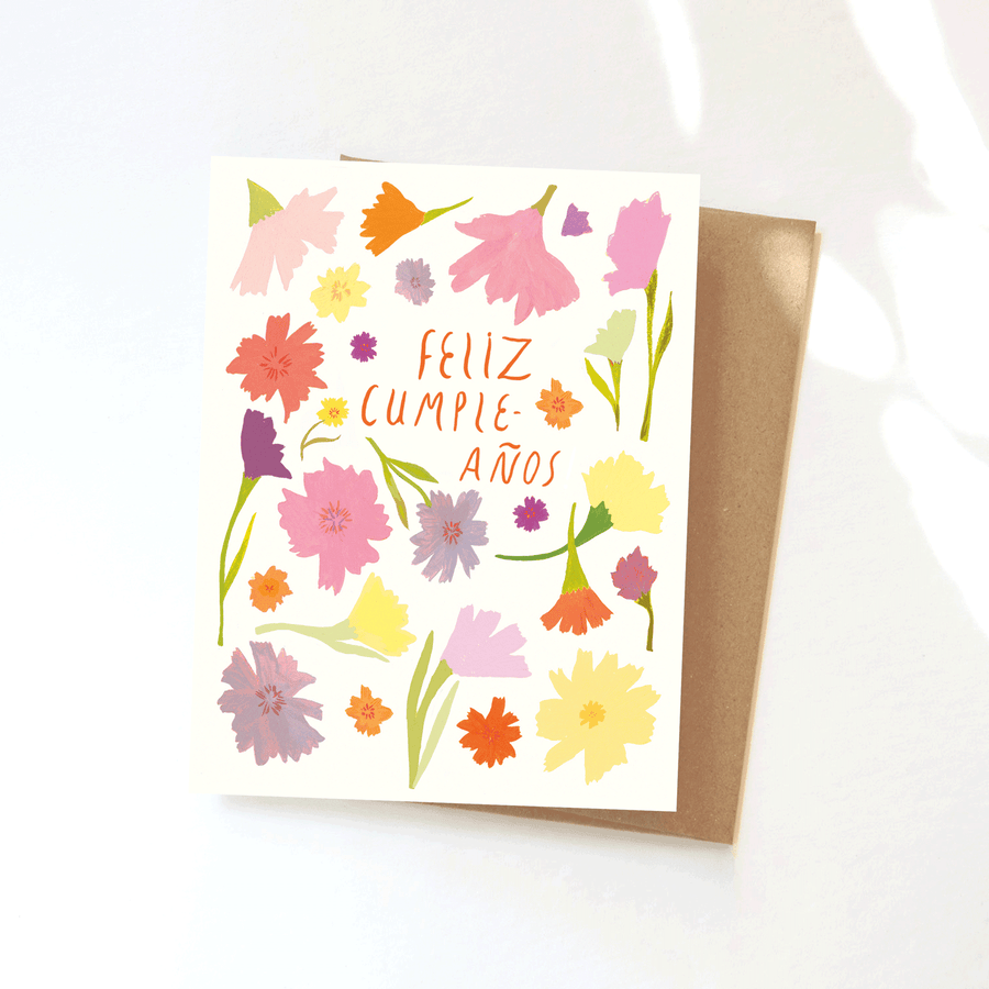 Feliz Cumpleaños Confetti Flowers Card send a bouquet- the best flower delivery
