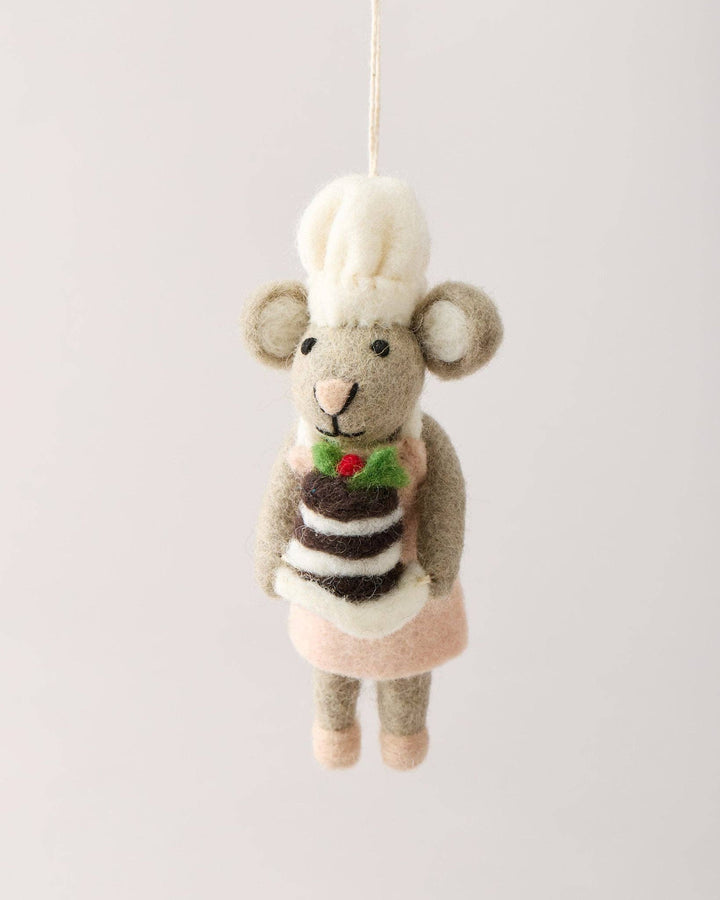 Felted Baking Mouse Ornament: Baker send a bouquet- the best flower delivery