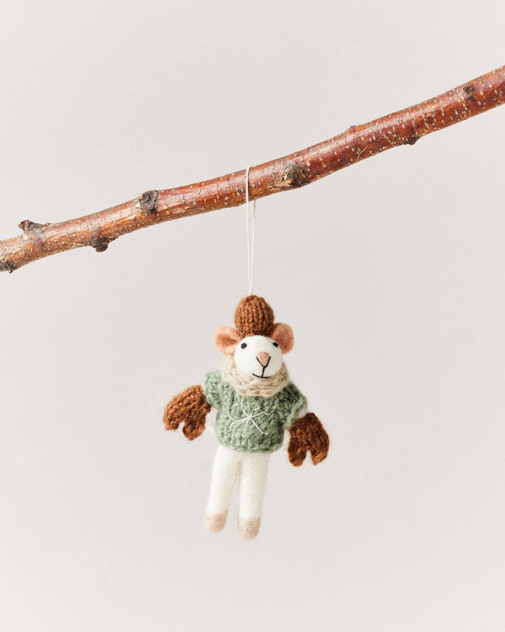 Felted Mouse Ornament: Merry send a bouquet- the best flower delivery