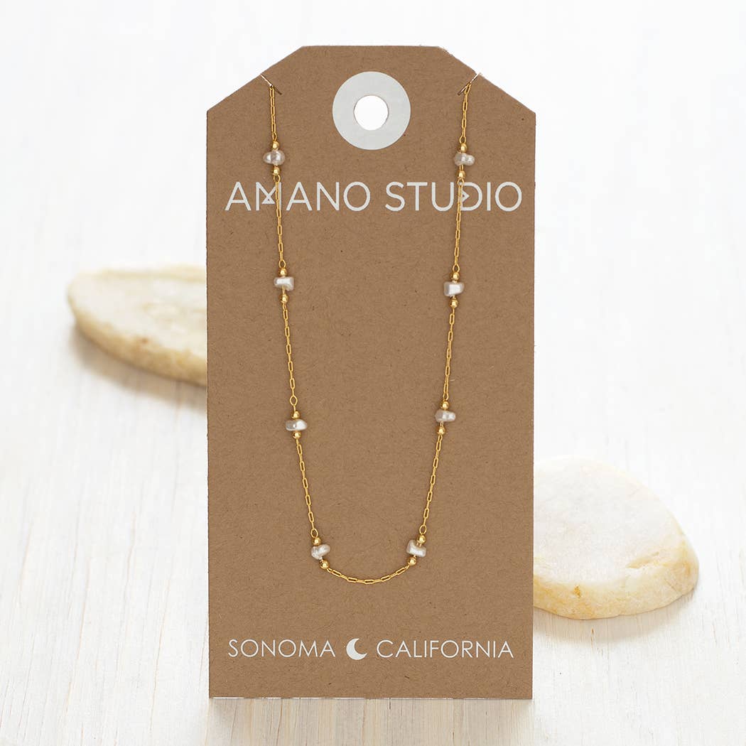 Freshwater Pearl Station Chain Necklace send a bouquet- the best flower delivery