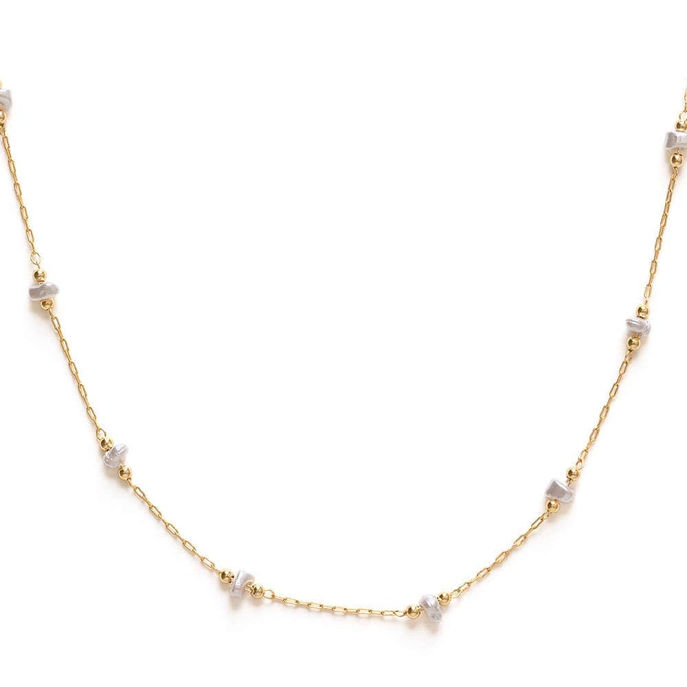 Freshwater Pearl Station Chain Necklace send a bouquet- the best flower delivery