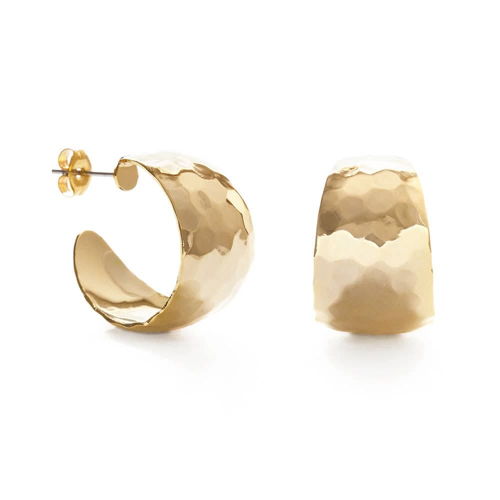 Hammered Vintage Style Hoops: Yellow Gold send a bouquet- the best flower delivery