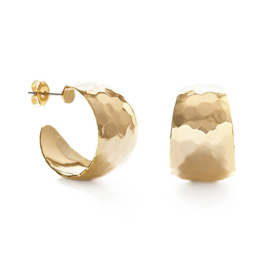 Hammered Vintage Style Hoops: Yellow Gold send a bouquet- the best flower delivery