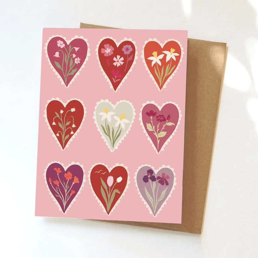 Greeting Card Hearts Card send a bouquet- the best flower delivery