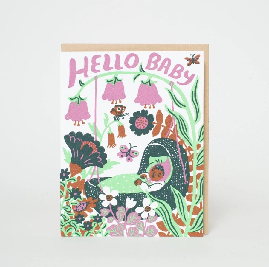 Greeting Card Hello Baby Card send a bouquet- the best flower delivery