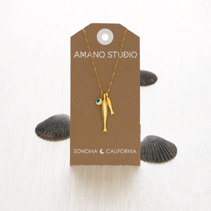 Ionian Fish Charm Necklace send a bouquet- the best flower delivery