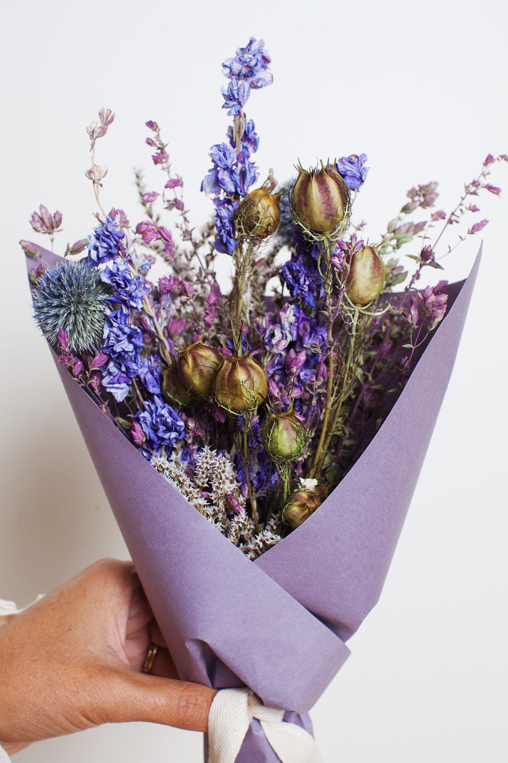 lavender plant bouquet Purple Dried Flower Bouquet for Delivery – Idlewild Floral Co