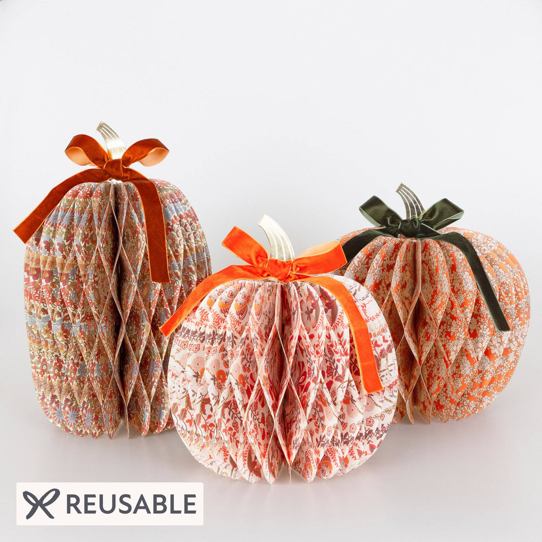 Meri Meri x Liberty Paper Honeycomb Pumpkins send a bouquet- the best flower delivery