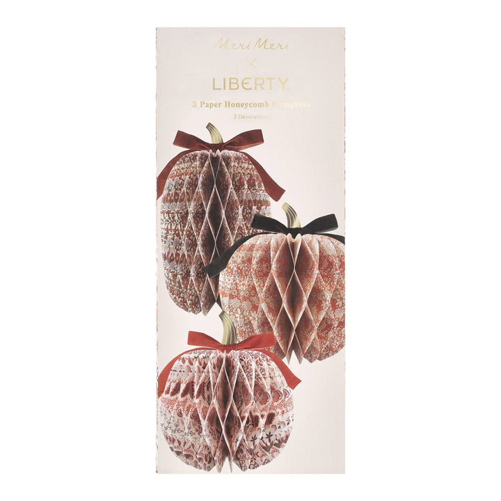 Meri Meri x Liberty Paper Honeycomb Pumpkins send a bouquet- the best flower delivery