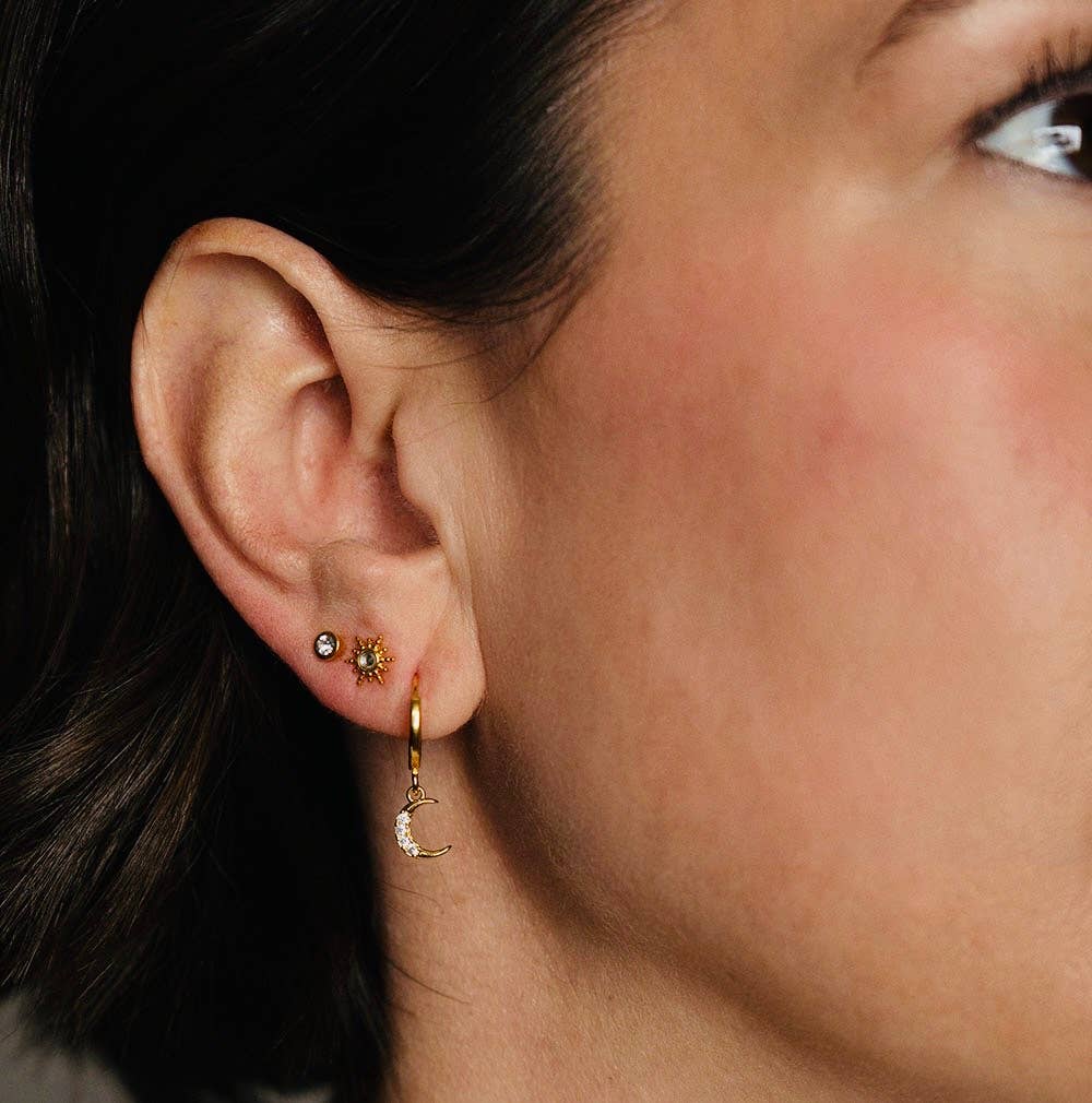 Moon and Star Huggie Hoop Earrings send a bouquet- the best flower delivery