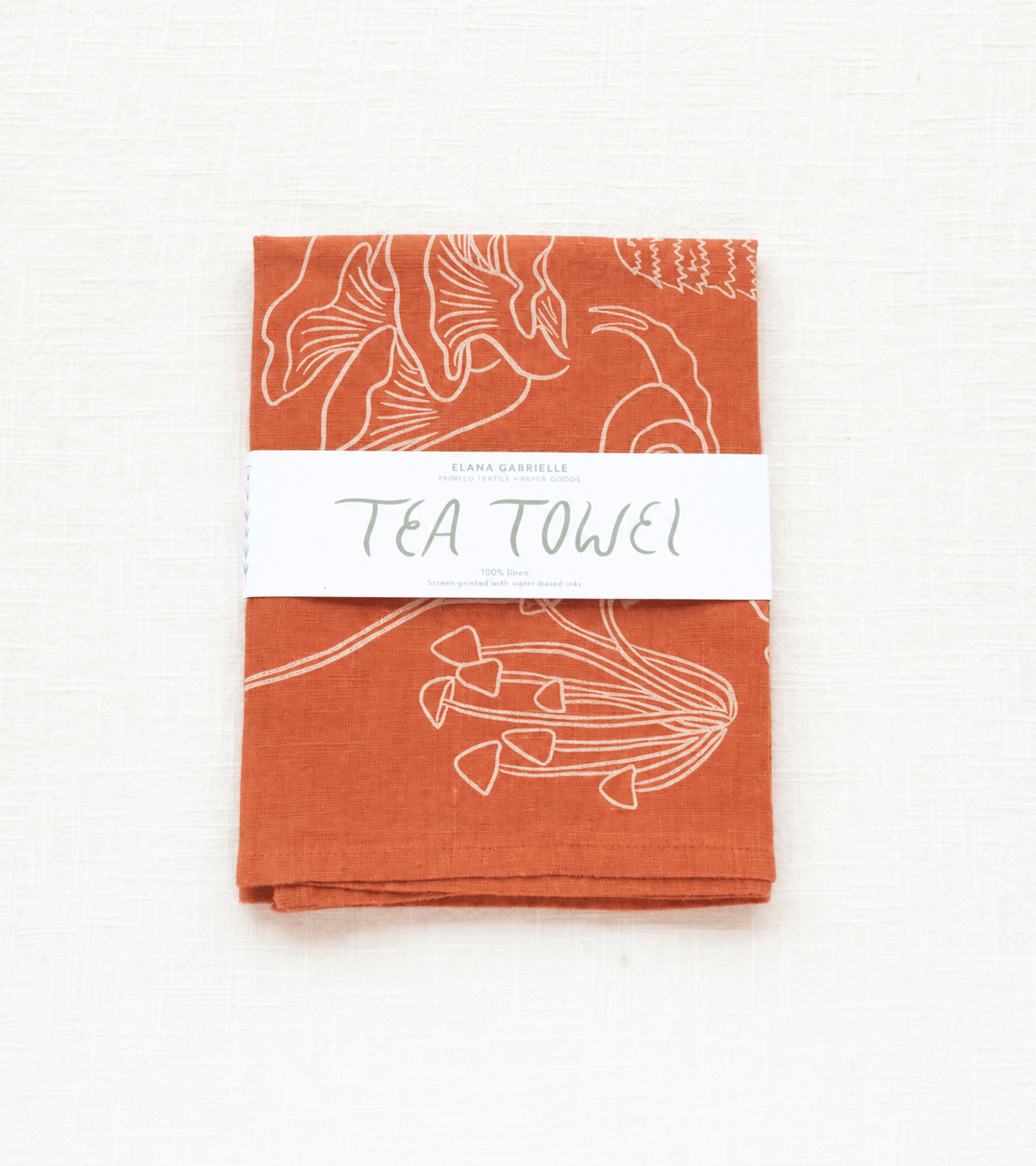 Mushrooms Linen Tea Towel | Seasonal Autumn Kitchen send a bouquet- the best flower delivery