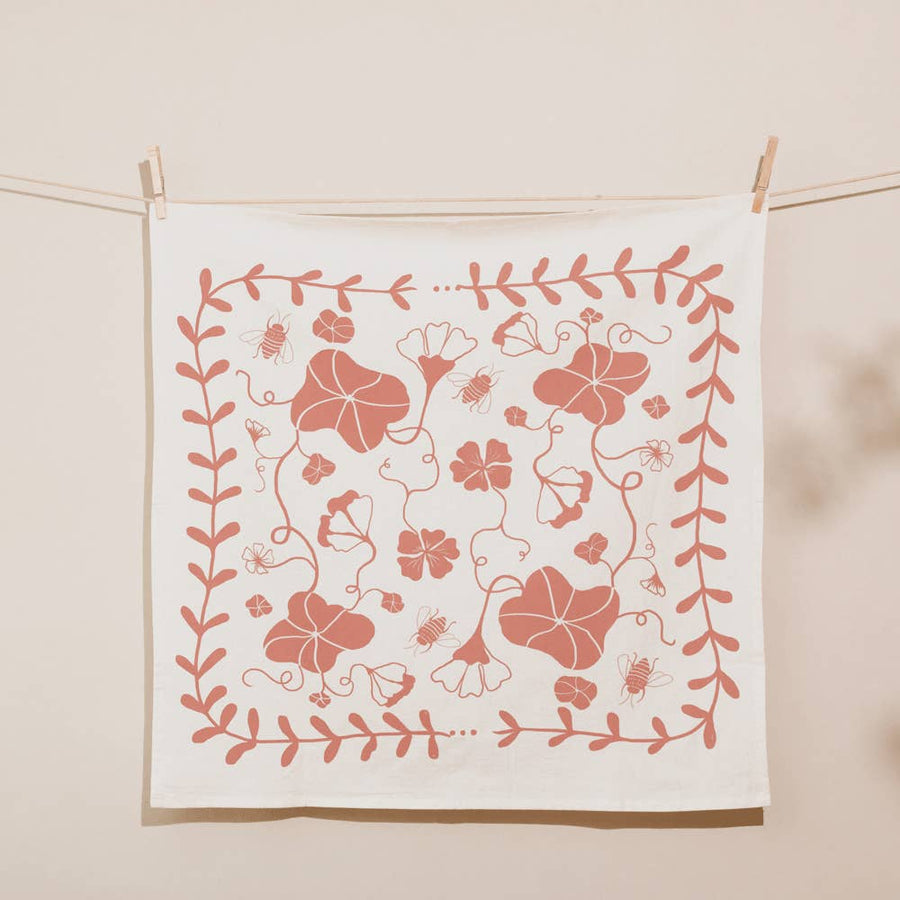 Elana Gabrielle Nasturtium Tea Towel: Blush