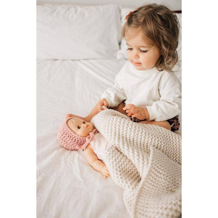 Natural Garter Garter Stitch Knit Baby Blanket: 24" x 24" send a bouquet- the best flower delivery