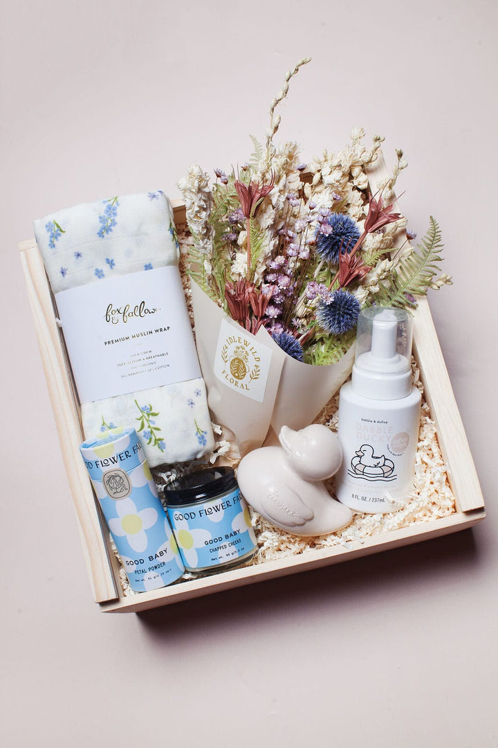 Idlewild Floral Co. Gift Giving Neutral Baby Gift Basket