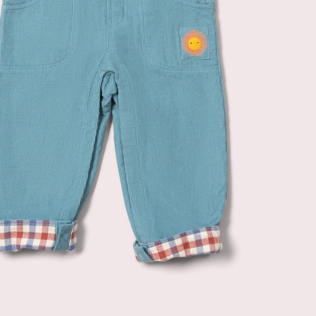 Pale Blue Lined Corduroy Dungarees: Blue / 09-12m send a bouquet- the best flower delivery