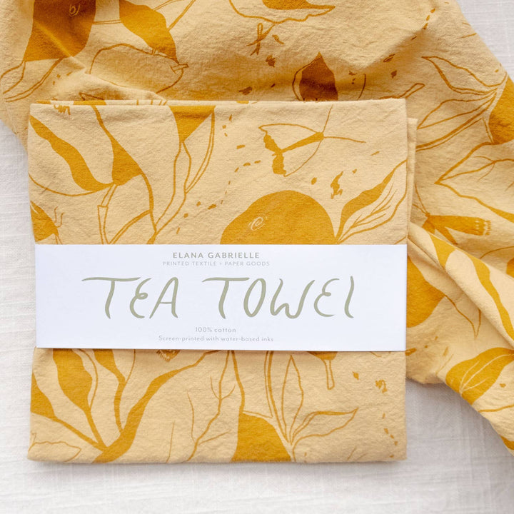 Elana Gabrielle Pears Tea Towel: Mustard