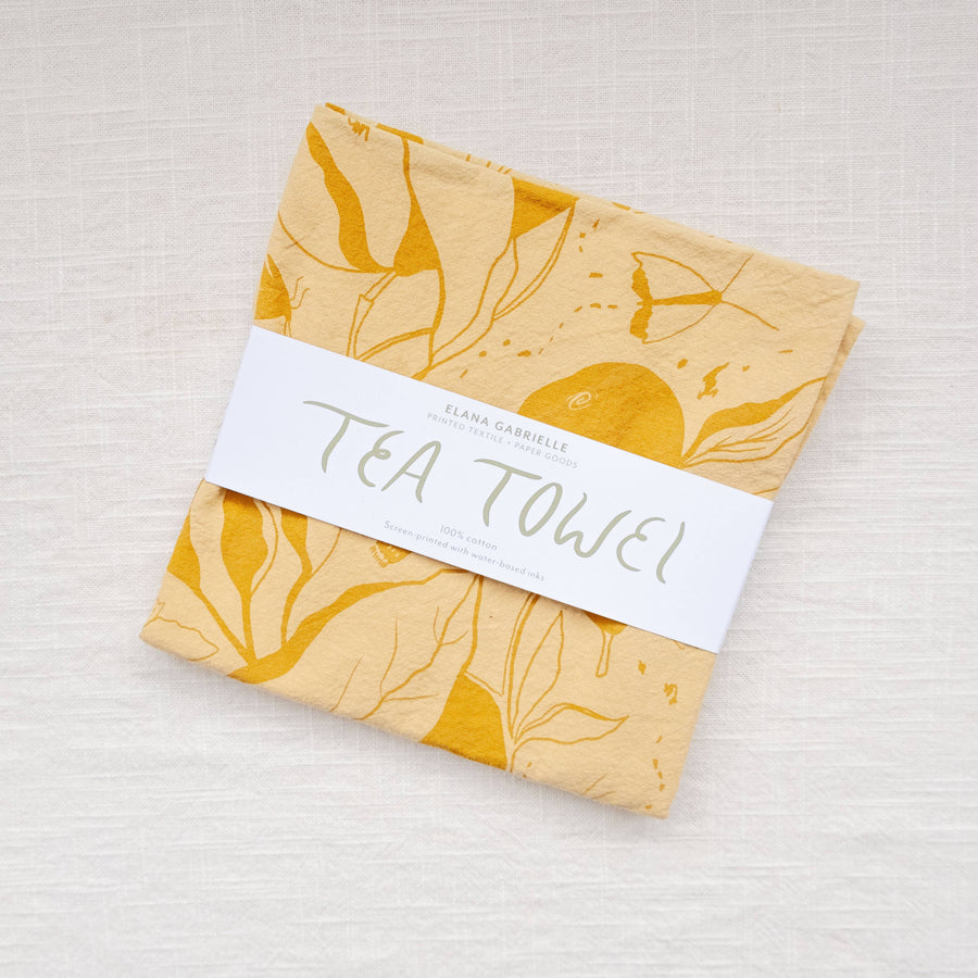 Elana Gabrielle Pears Tea Towel: Mustard